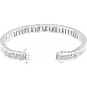 14K White Gold 8 3/8 CTW Natural Diamond 7 1/2" Bracelet – image 2