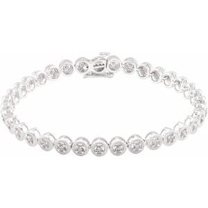 14K White Gold 1 CTW Natural Diamond 7" Bracelet