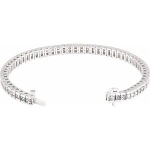 18K White Gold 9 1/3 CTW Natural Diamond Line 7 1/4" Bracelet – image 2