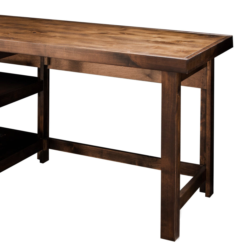 60 inch Workstation Desk, No Assembly Required, Whiskey Finish