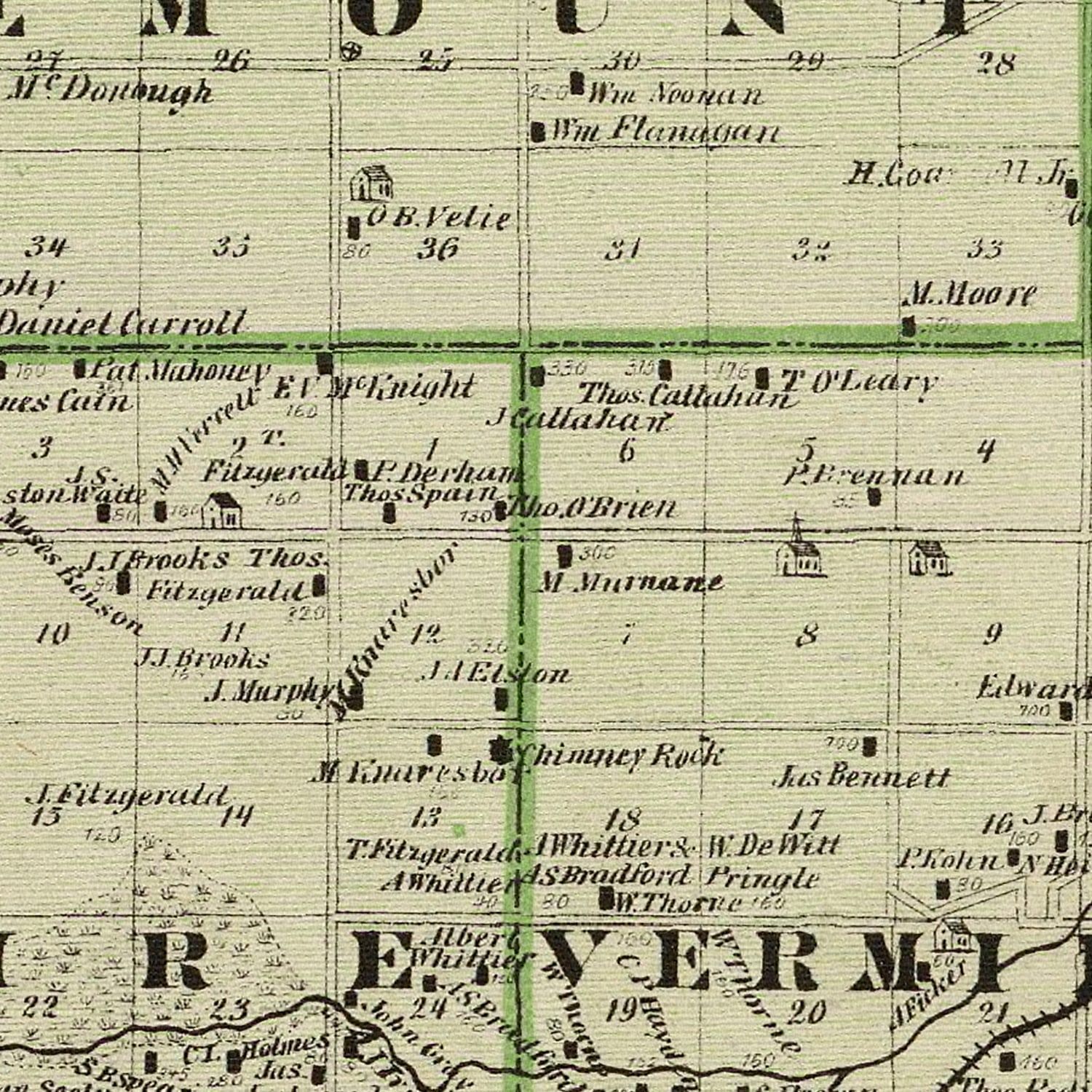 Vintage Map of Dakota County, Minnesota 1874