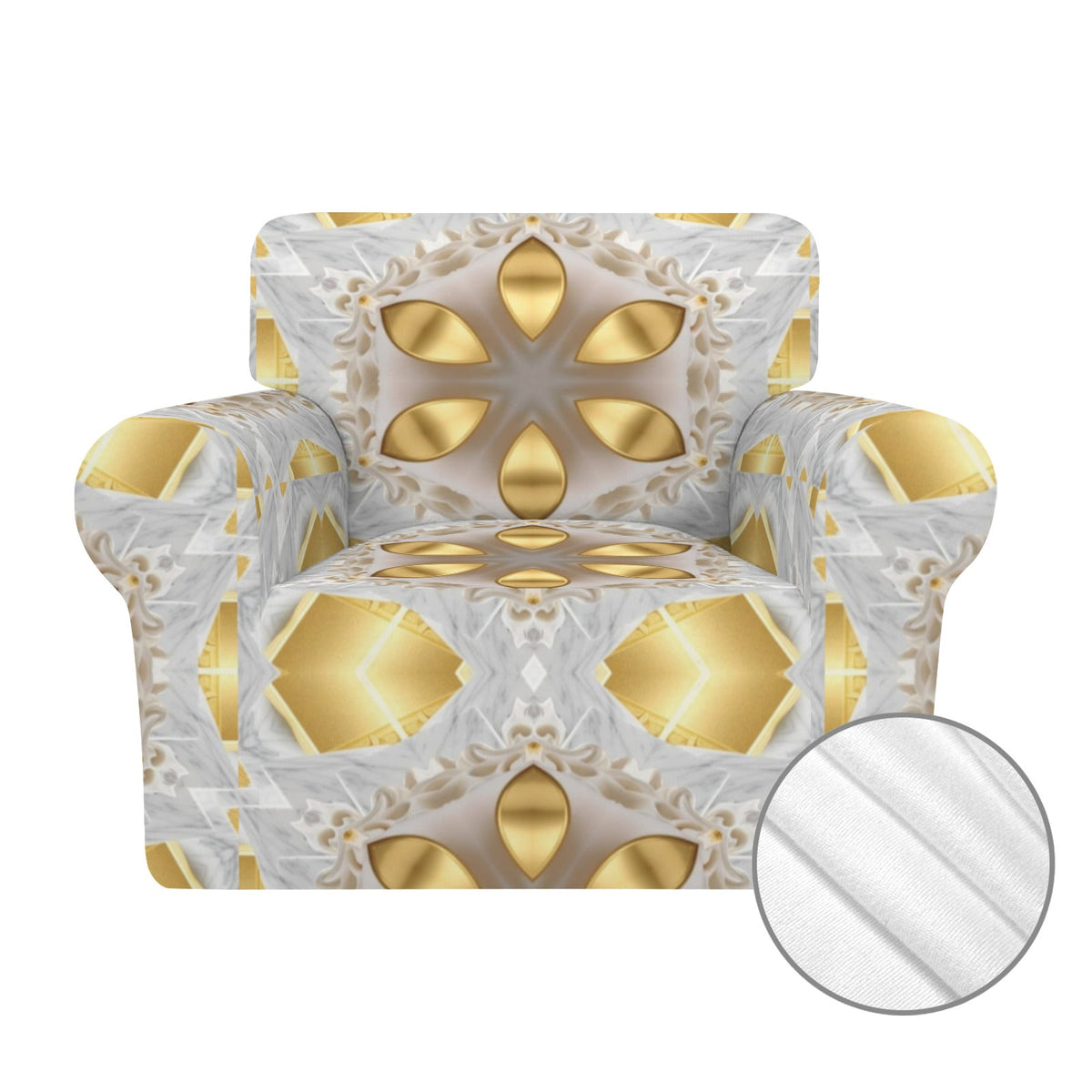 Golden Stars on White Background Single Seater Sofa Chair Cover | Ships from USA