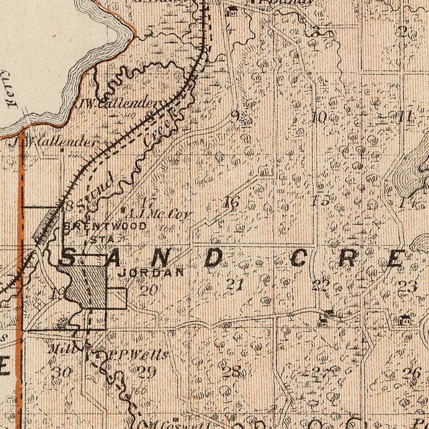 Vintage Map of Scott County, Minnesota 1874