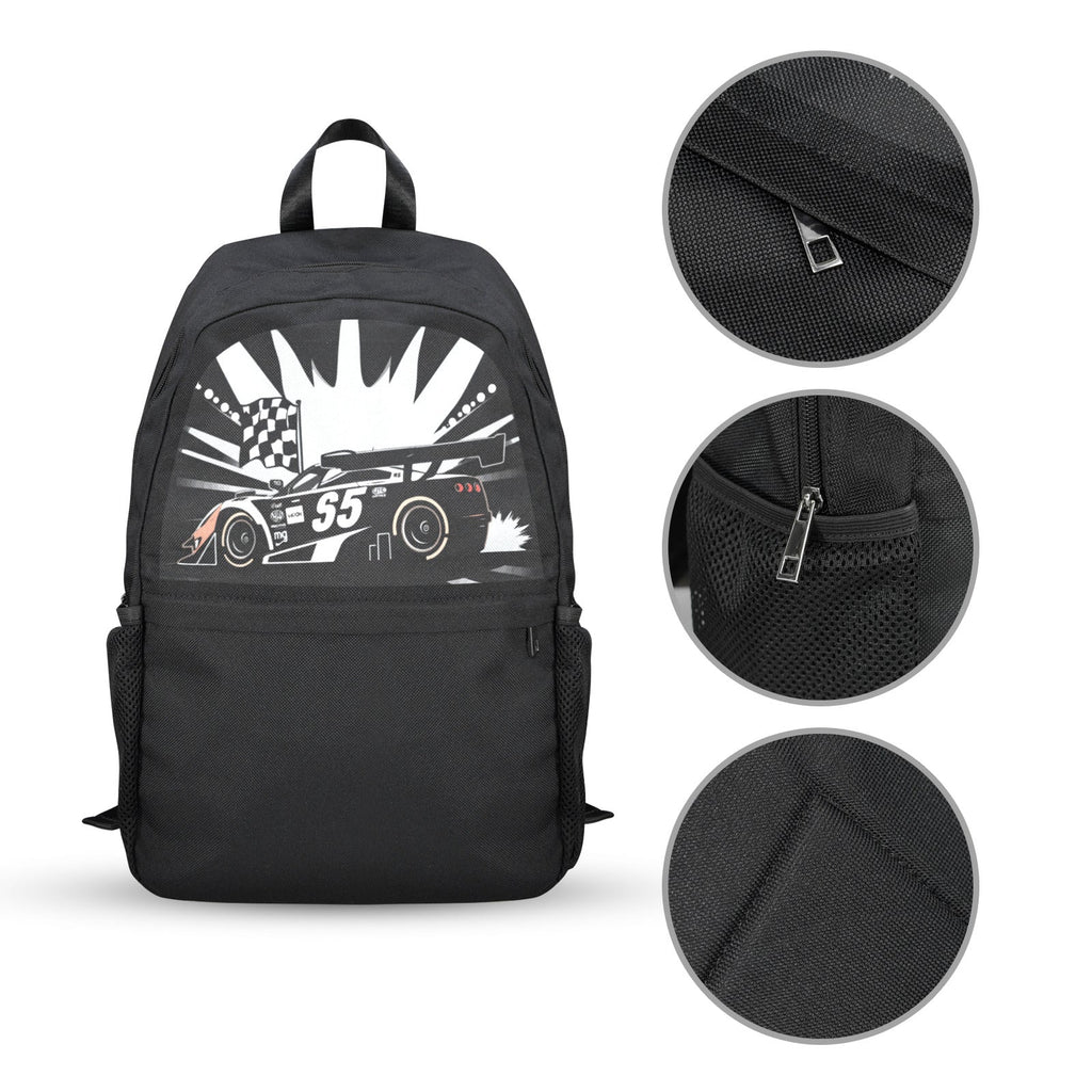 Race Car Winner Boy's Casual School Backpack | Upper Part Printing