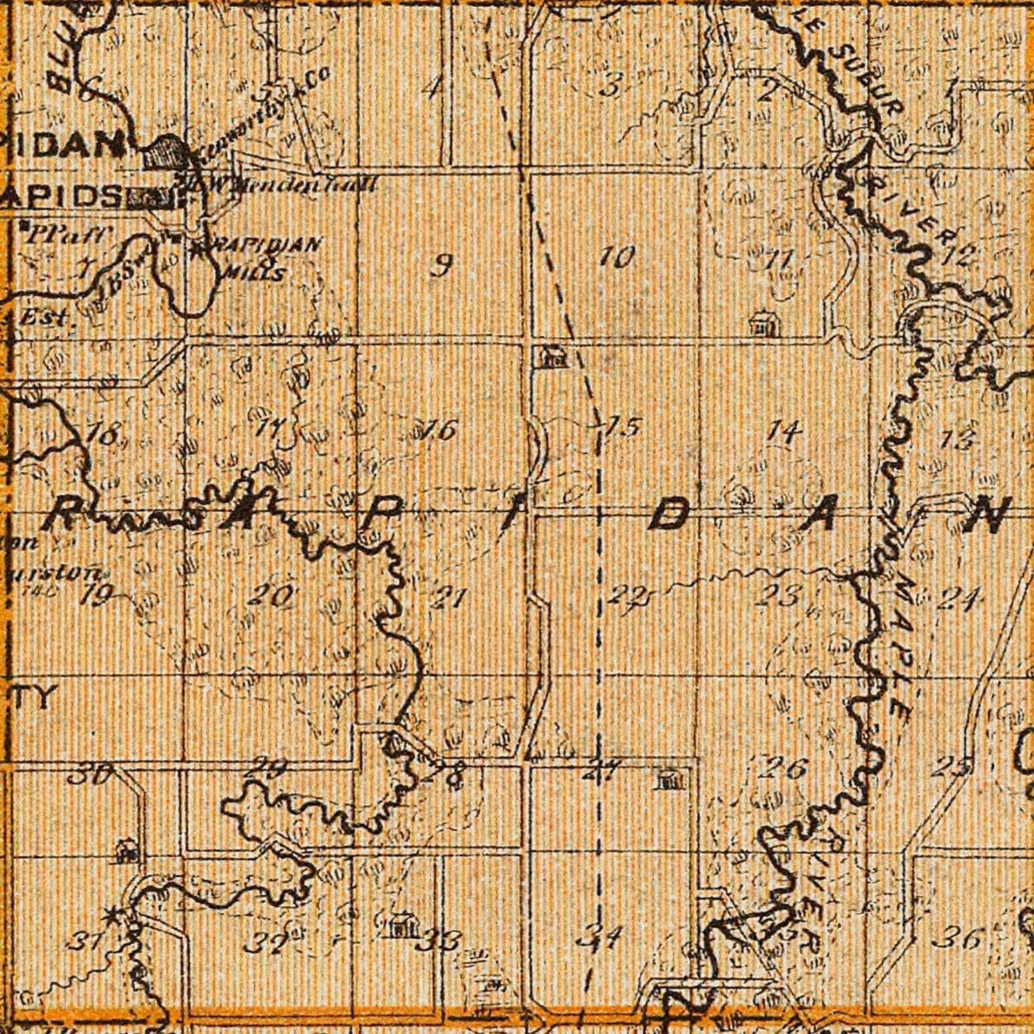 Vintage Map of Blue Earth County, Minnesota 1874