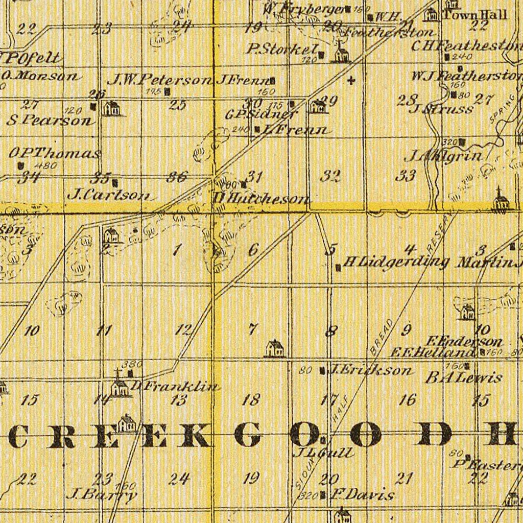 Vintage Map of Goodhue County, Minnesota 1874