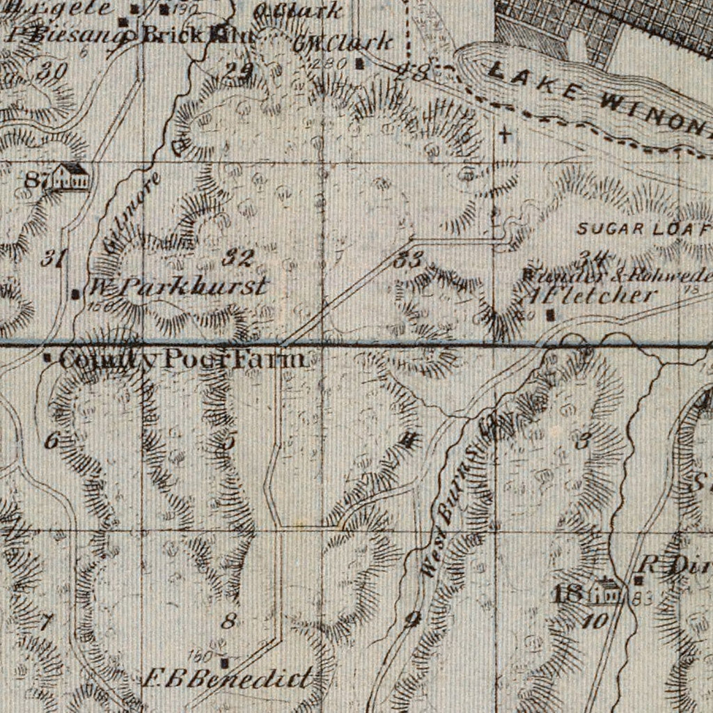 Vintage Map of Winona County, Minnesota 1874