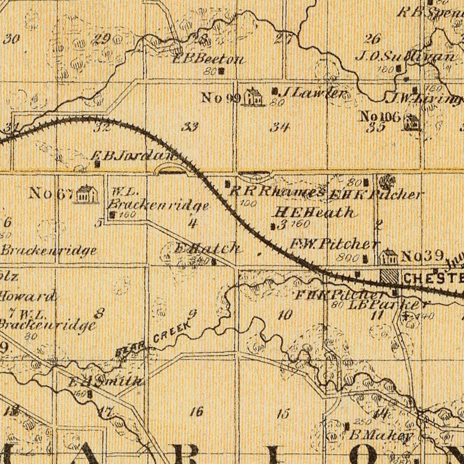 Vintage Map of Olmsted County, Minnesota 1874