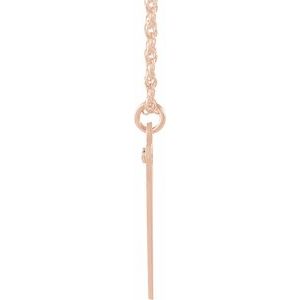14K Rose Gold-Plated Sterling Silver Engravable Imitation Blue Zircon Initial V 16" Necklace