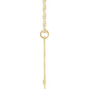 14K Yellow Gold-Plated Sterling Silver Engravable Imitation Amethyst Initial W 16" Necklace