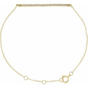 14K Yellow Gold 1/6 CTW Natural Diamond 6-8" Bracelet