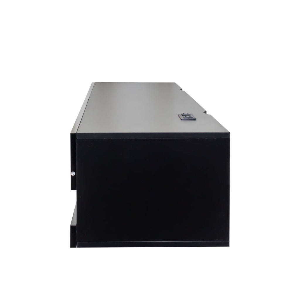 180 Wall Mounted Floating 80' TV Stand with 20 Color LEDs  and  Charging Station