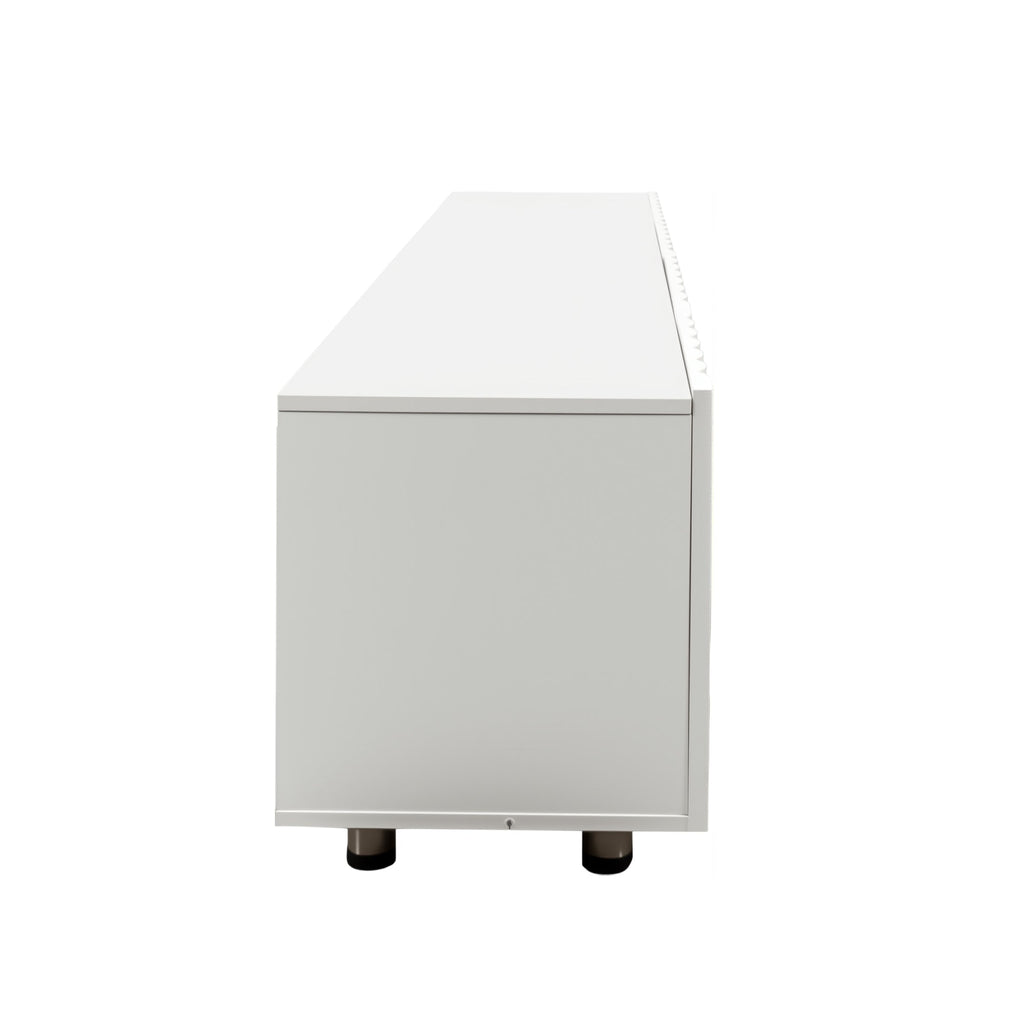TV Stand for 65+ Inch TV, Modern TV Stand for Living Room, Entertainment Center with Storage & 2 Drawers, TV Media Console Cabinet for Bedroom, White