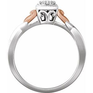 10K White/Rose Gold 1/10 CTW Natural Diamond Promise Ring