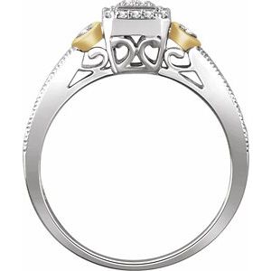 10K White/Yellow Gold 1/6 CTW Natural Diamond Promise Ring