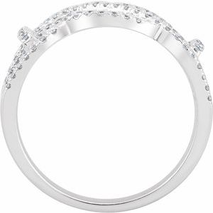 14K White Gold 3/8 CTW Natural Diamond Criss-Cross Ring