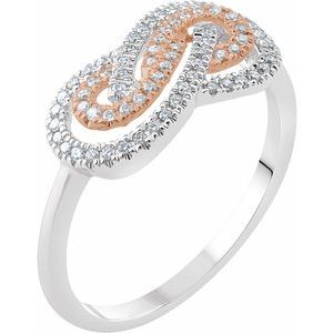 14K White/Rose Gold 1/5 CTW Natural Diamond Infinity-Inspired Ring