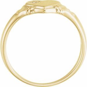 14K Yellow Gold .01 CT Natural Diamond Heart Ring
