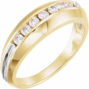 14K Yellow/White Gold 3/8 CTW Natural Diamond Ring