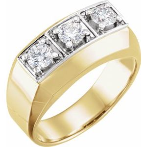 14K Yellow/White Gold 9/10 CTW Natural Diamond Ring
