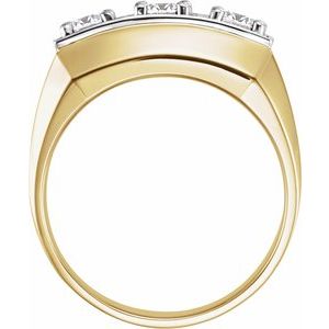 14K Yellow/White Gold 9/10 CTW Natural Diamond Ring