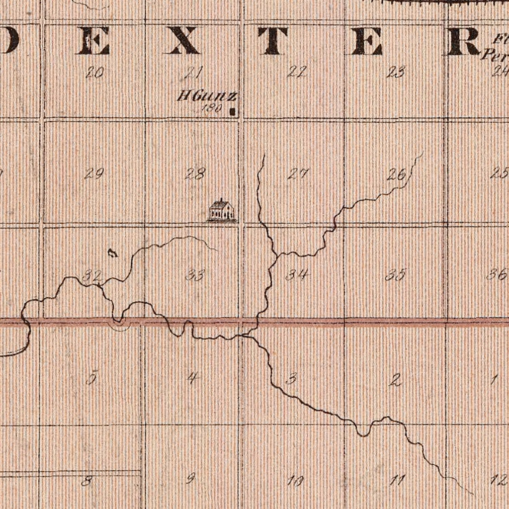 Vintage Map of Mower County, Minnesota 1874