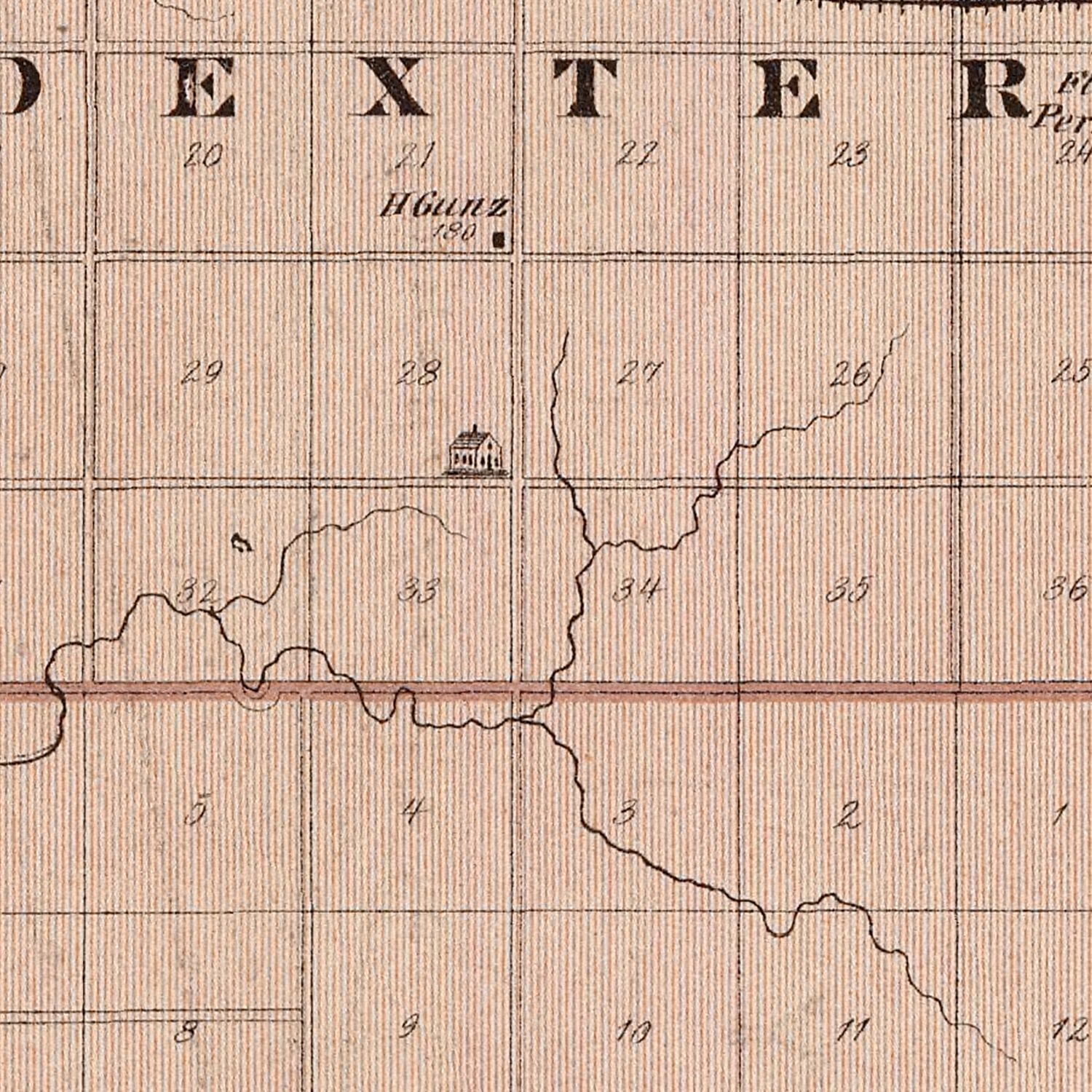 Vintage Map of Mower County, Minnesota 1874