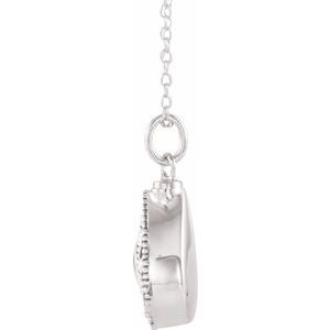 Sterling Silver 6x4 mm Oval April Birthstone Ash Holder 18" Necklace