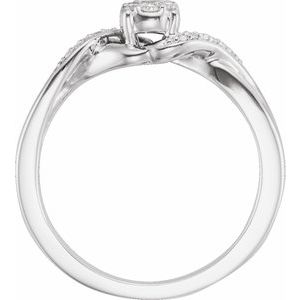 10K White Gold 1/8 CTW Natural Diamond Cluster Promise Ring