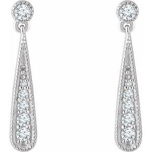 14K White Gold 1/6 CTW Natural Diamond Teardrop Earrings – image 2