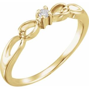 14K Yellow Gold .03 CT Youth Natural Diamond Heart Ring