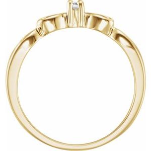 14K Yellow Gold .03 CT Youth Natural Diamond Heart Ring