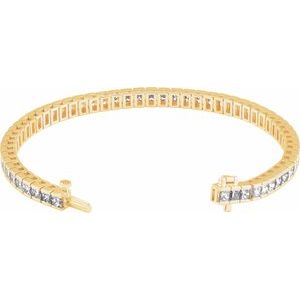 18K Yellow Gold 9 1/3 CTW Natural Diamond Line 7" Bracelet – image 2