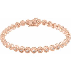 14K Rose Gold 1 CTW Natural Diamond 7" Bracelet