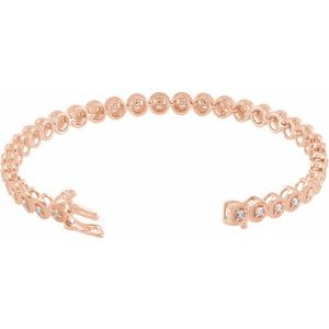 14K Rose Gold 1 CTW Natural Diamond 7" Bracelet – image 2