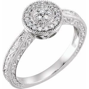 10K White Gold 1/6 CTW Natural Diamond Ring