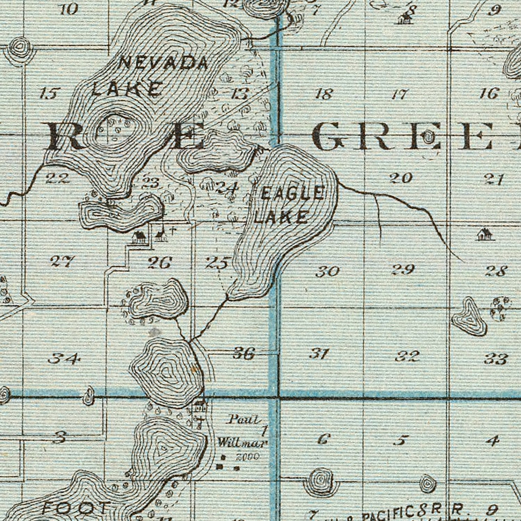 Vintage Map of Kandiyohi County, Minnesota 1874
