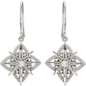Sterling Silver 1/3 CTW Natural Diamond Vintage-Inspired Earrings – image 2