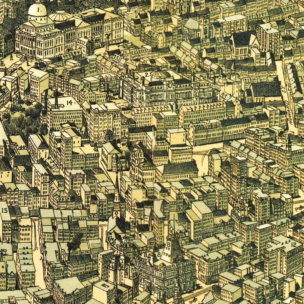 Vintage Map of Boston, Massachusetts 1899