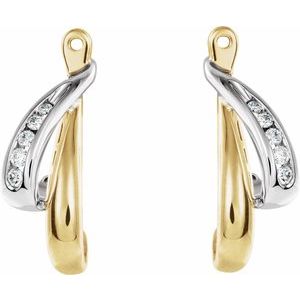 14K Yellow/White Gold 1/6 CTW Natural Diamond Earring Jackets