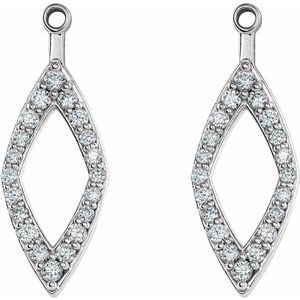 14K White Gold 1/4 CTW Natural Diamond Earring Jackets – image 2