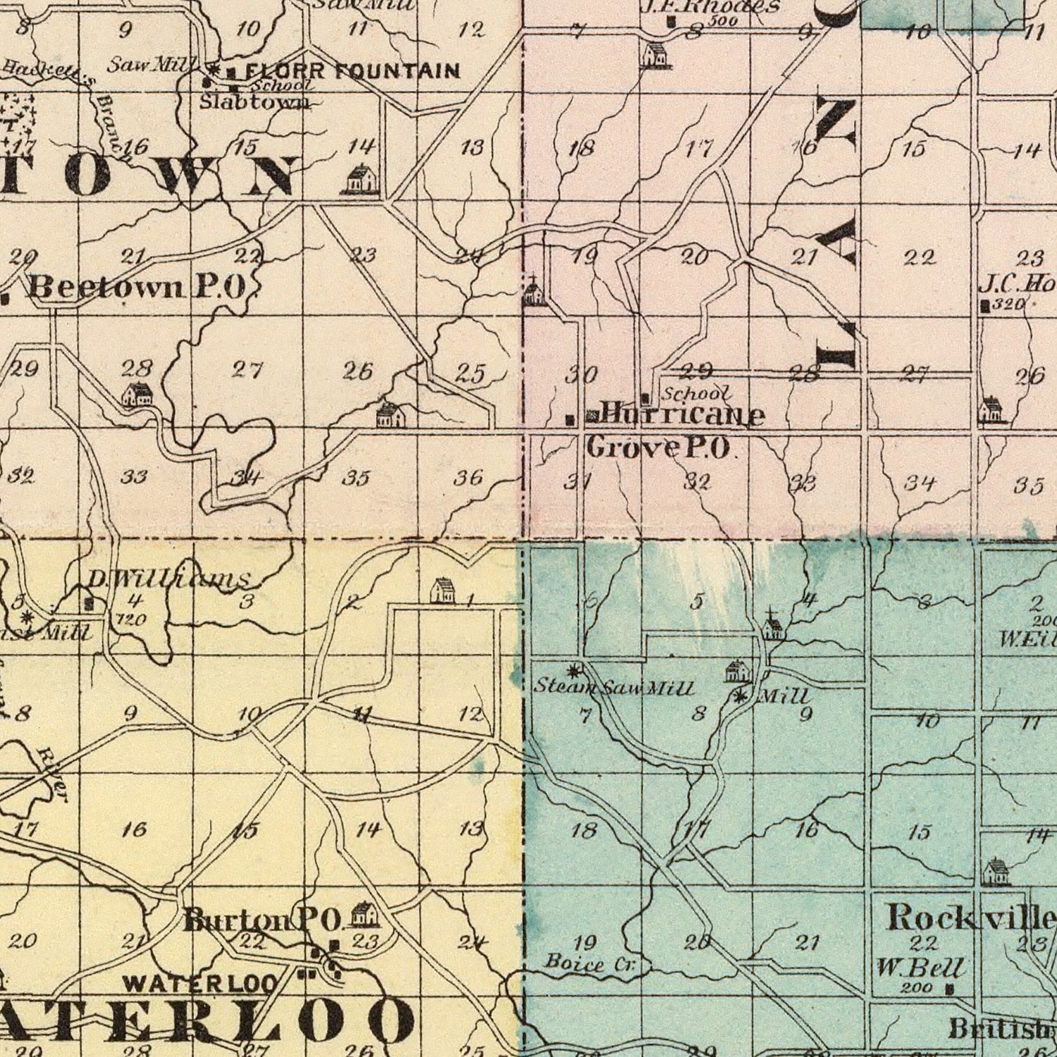 Vintage Map of Grant County, Wisconsin 1878