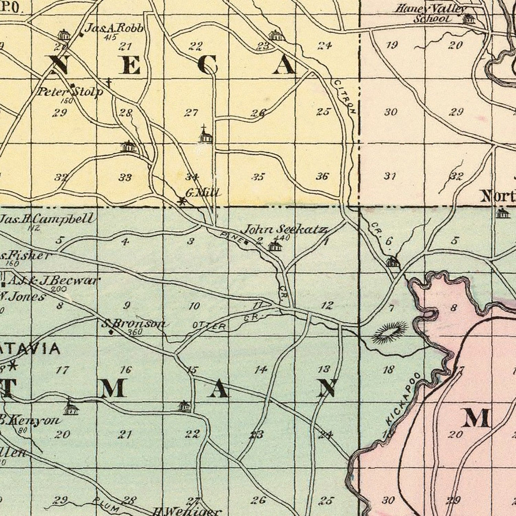 Vintage Map of Crawford County, Wisconsin 1878
