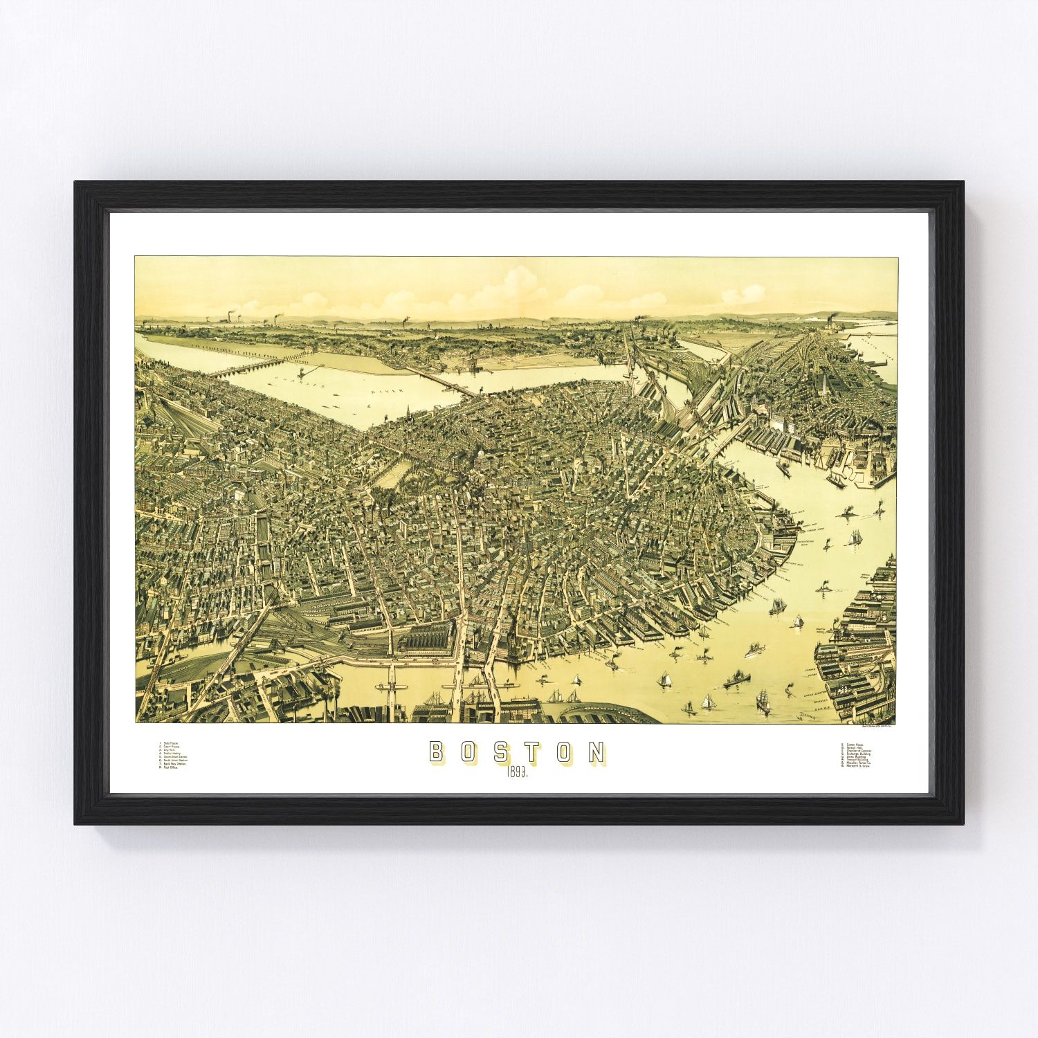 Vintage Map of Boston, Massachusetts 1899