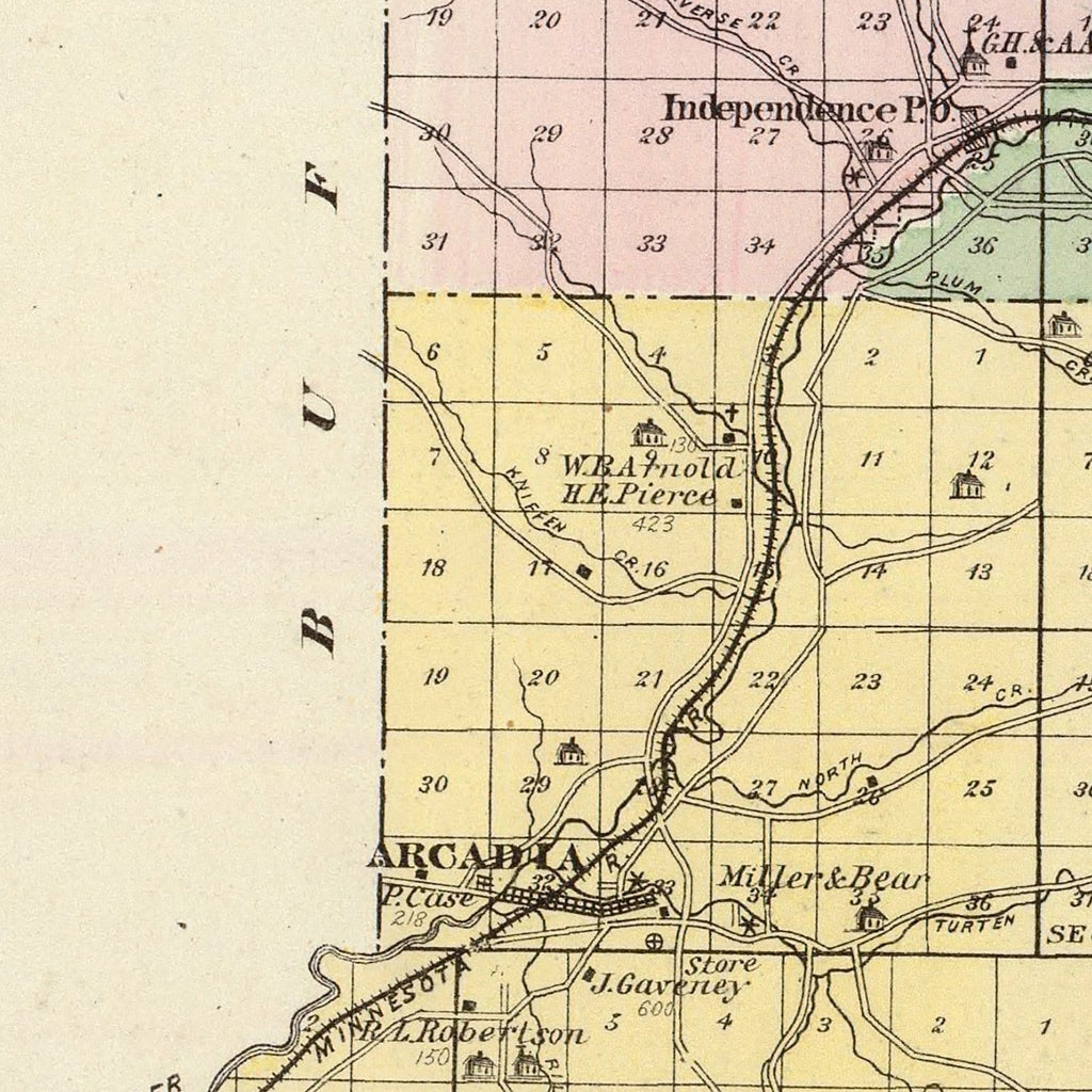 Vintage Map of Trempealeau County, Wisconsin 1878