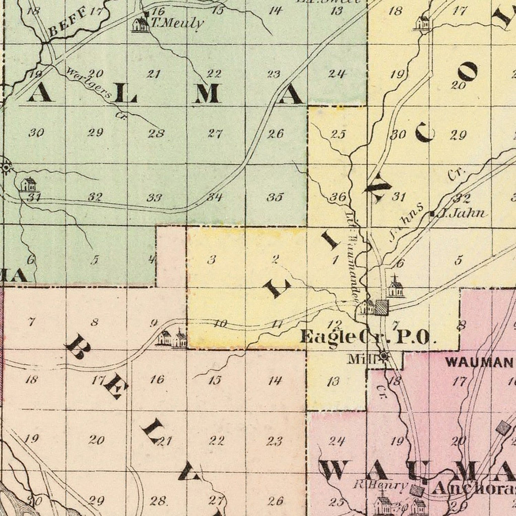 Vintage Map of Buffalo County, Wisconsin 1878