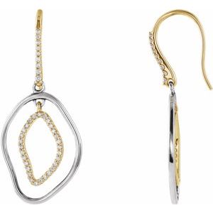 14K Yellow/White Gold Left Open Silhouette Earring Mounting – image 3