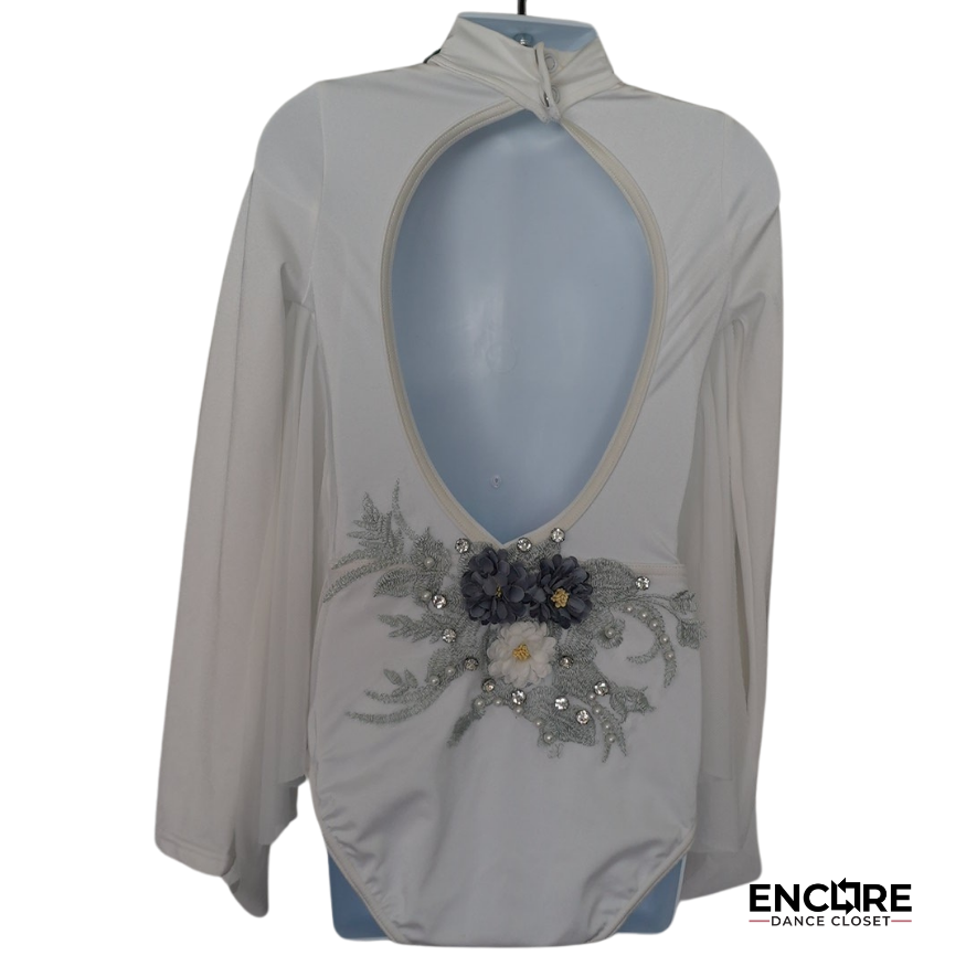 White Leotard with Appliqué