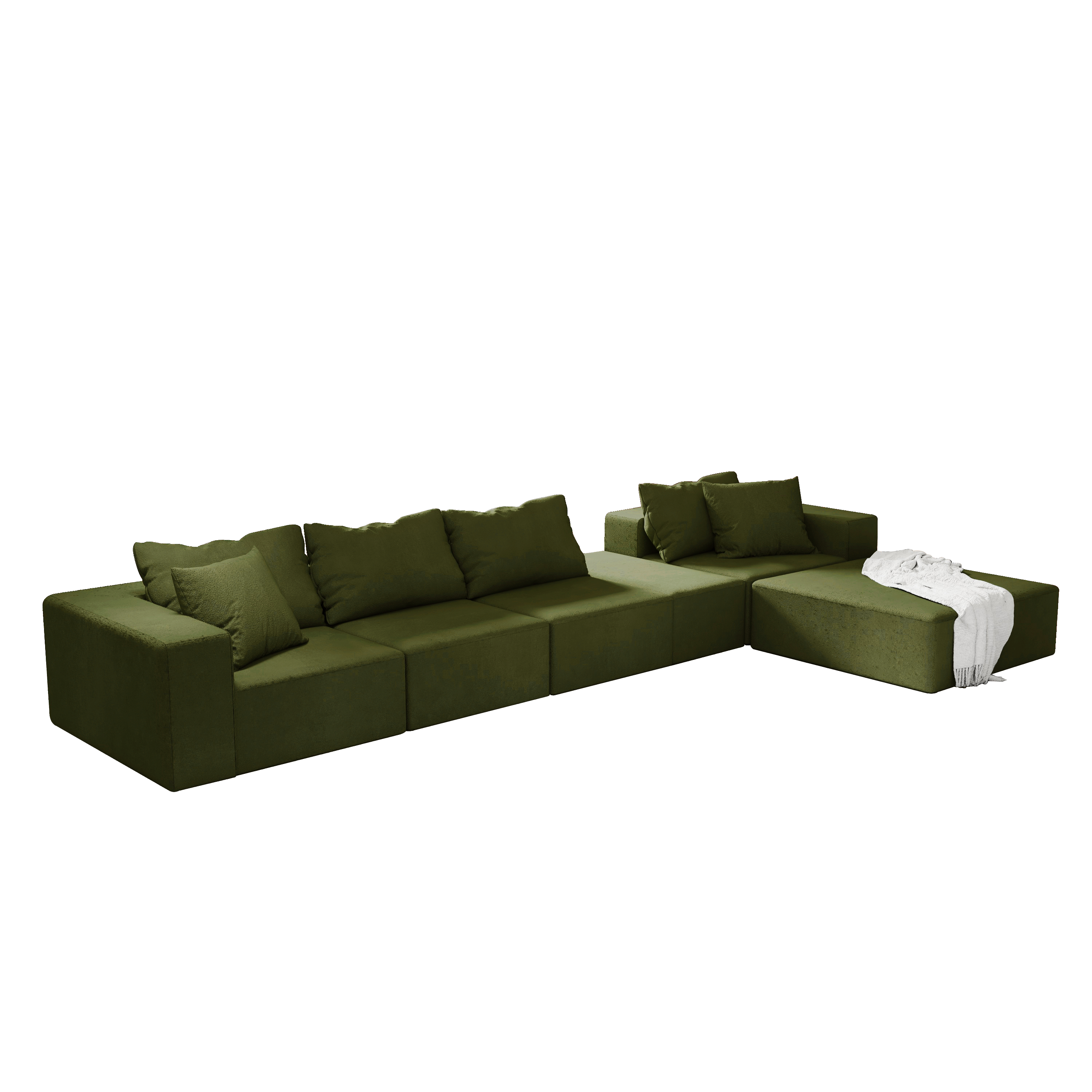 Modern Upholstered Sectional Sofa Couch Set,Modular 132' L Shaped Sectional Living Room Sofa Set With 6 Pillows,Free Combination Sofa Couch for Living Room,Bedroom
