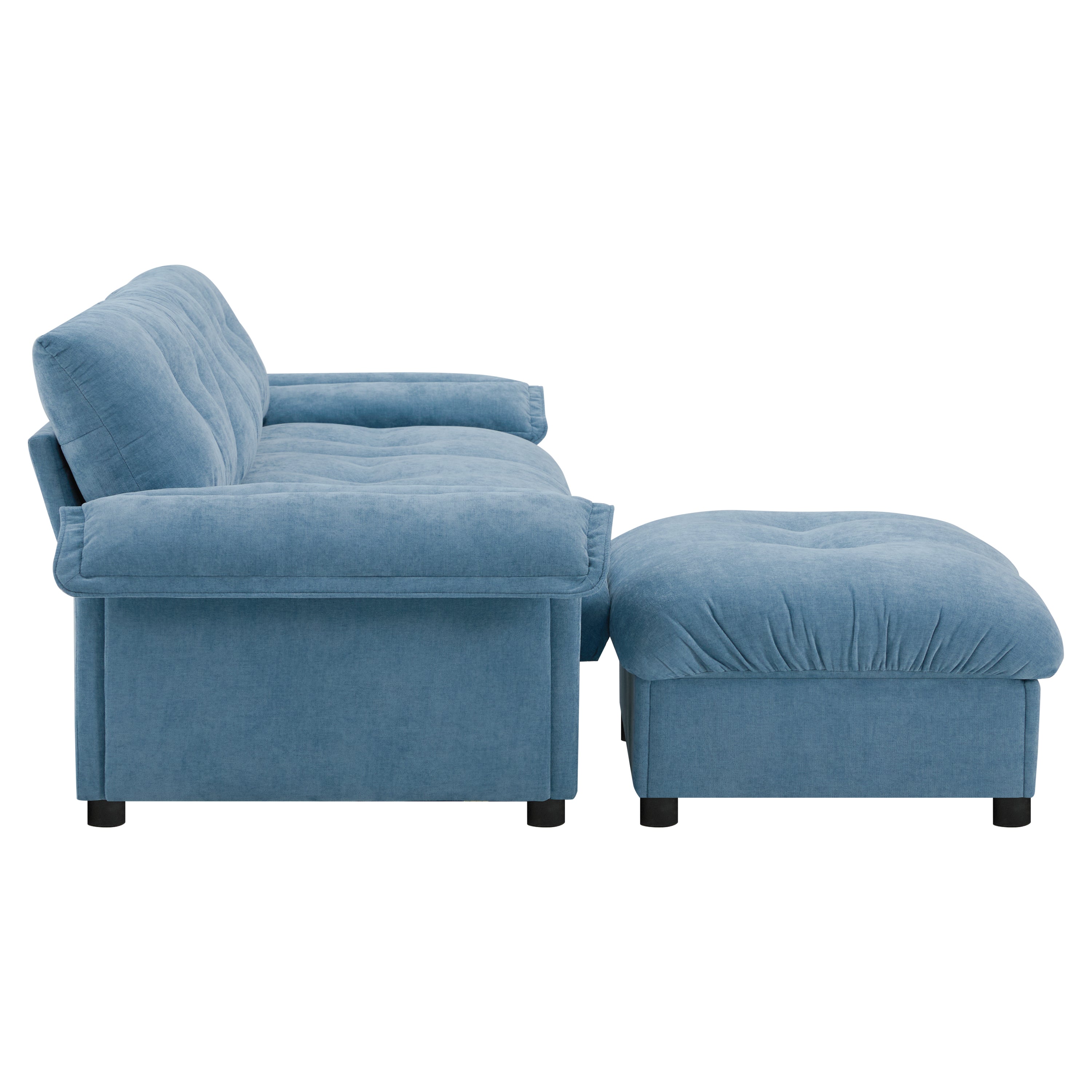 [VIDEO]104*60' Sectional Sofa, L-Shape with Multifunctional Armrest, Dual-Port Charging, Cup Holder, Side Storage Pockets, Movable Storage Ottoman, Unique Tufted Design, Soft Cushion, Chenille,3colors